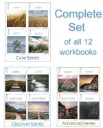 Product Description: Complete set of all conversation workbooks in printed form with description guide, printed Seed Thought pages, and sequence of usage information.</br></br>Includes one of each -- 12 total workbooks.</br>Core Series: LUKE 1, LUKE 2, ACTS 1, ACTS 2</br></br>Discover Series: JOHN, QUESTIONS, JAMES, GOOD NEWS</br></br>Advanced Series: HEROES, ESTHER, REFLECTIONS, ORIGINS</br> Complete Set - all Series - printed version